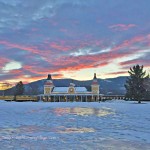 Conway Scenic Railroad. North Conway Village. Distant Winter Sunset 
